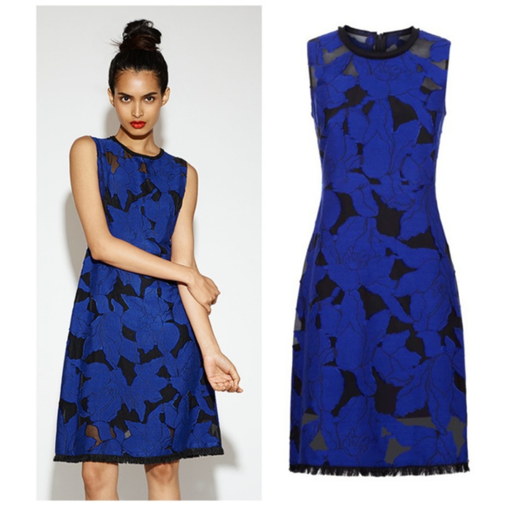 Elie Tahari Ophelia Floral Applique Shift Dress